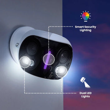 4K IP Wired Dual Lens Security Camera with Smart Security Lighting and Smart Motion Detection
